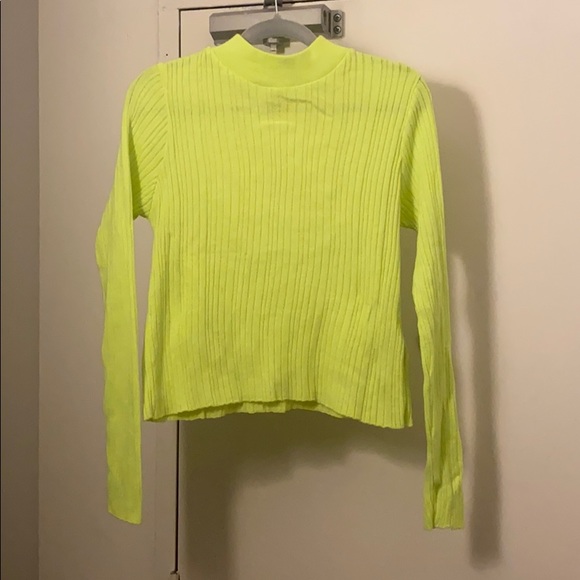 🌙3 FOR $20 BooHoo neon yellow mock neck - 12 - Picture 1 of 3